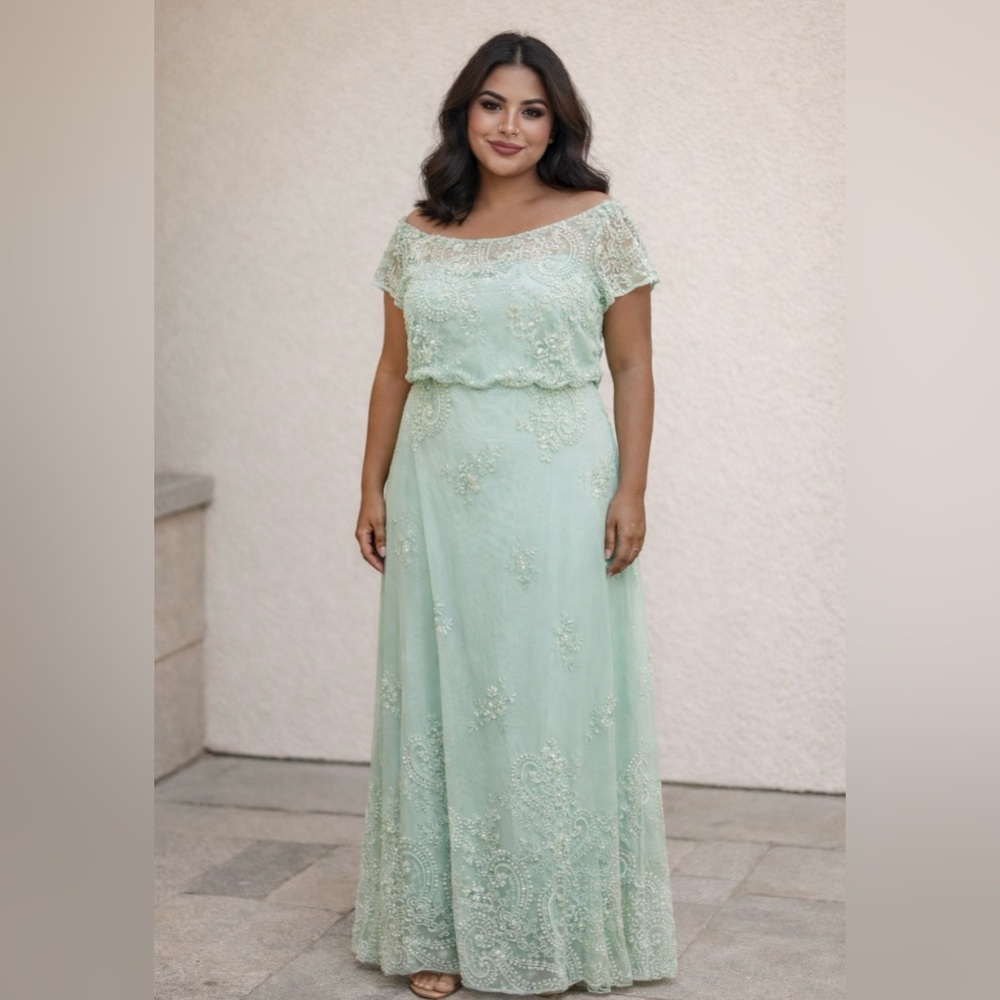 Elegant Mint Green Lace Dress